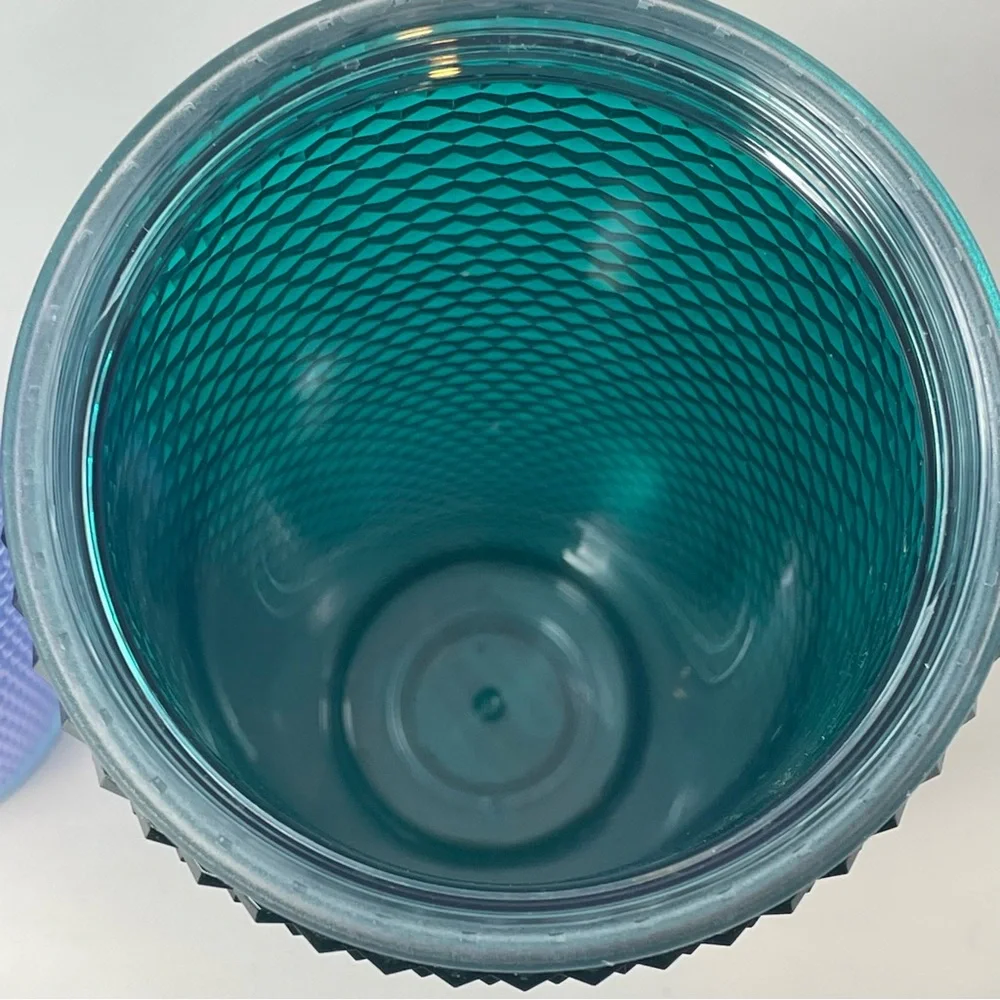 Lot of 2‎ Starbucks Studded Jeweled Tumblers - Purple Iridescent & Emerald Green